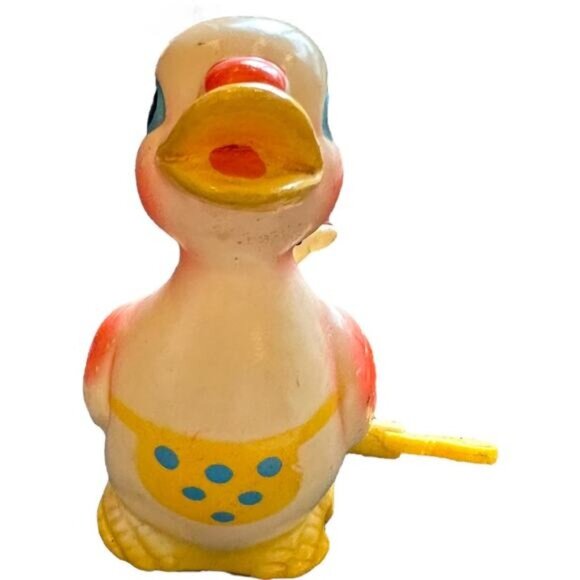 Vintage Celluloid Wind up Duck Toy Mid Century SAITO Waddling Plastic Duck Kitsc - Picture 9 of 12